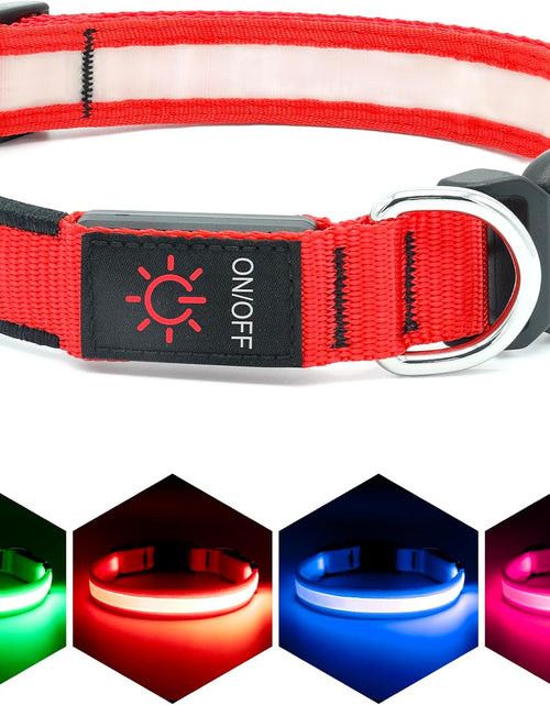 Load image into Gallery viewer, LED Dog Collar, Light up Dog Collar Adjustable USB Rechargeable Super Bright Safety Light Glowing Collars for Dogs
