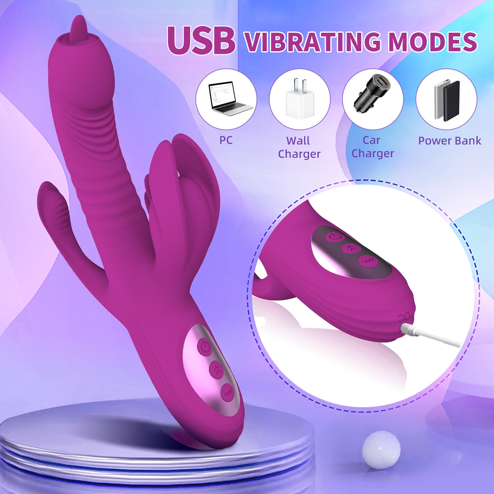 Retractable Swing Heating Vibrator Women's Tool