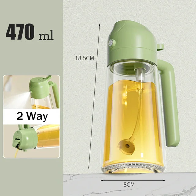 2024 HOT 2 in 1 Oil Spray Bottle Multifunction Glass Oil Bottle for Cooking BBQ Oil Dispensers Sprayer Mister Kitchen Gadgets