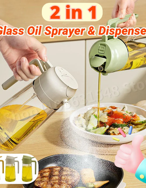 Load image into Gallery viewer, 2024 HOT 2 in 1 Oil Spray Bottle Multifunction Glass Oil Bottle for Cooking BBQ Oil Dispensers Sprayer Mister Kitchen Gadgets
