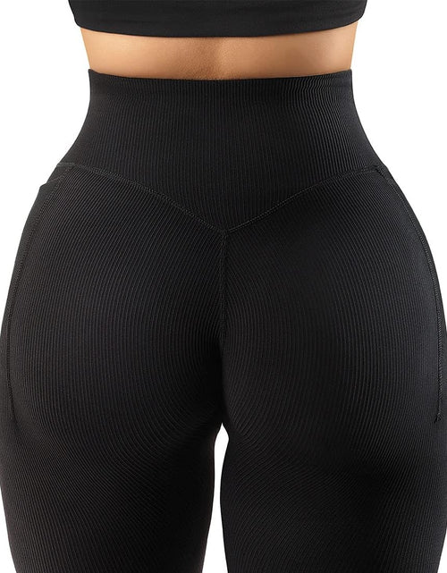 Load image into Gallery viewer, Women Ribbed Seamless Leggings High Waisted Workout Gym Yoga Pants
