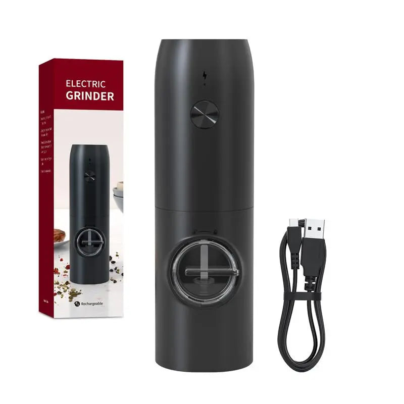 Electric Salt & Pepper Grinder Set, USB Rechargeable/Battery Powered Household Seasoning Grinder with Light, Portable Handheld Spices Grinder for Kitchen, Mother'S Day Gift, Seasoning Organizer, Seasoning Utensils, Kitchen Supplies & Utensils, No Battery