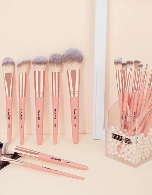 Load image into Gallery viewer, Spring Professional Makeup Brush Set, 18Pcs/Set Soft Bristled Makeup Brushes for Foundation, Powder, Concealer, Eye Shadow, Blush, Lip Balm, Portable Makeup Tools for Home and Travel, Great for Beginners, Brushes for Makeup, Mother&#39;S Day Gift
