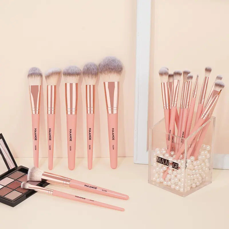 Spring Professional Makeup Brush Set, 18Pcs/Set Soft Bristled Makeup Brushes for Foundation, Powder, Concealer, Eye Shadow, Blush, Lip Balm, Portable Makeup Tools for Home and Travel, Great for Beginners, Brushes for Makeup, Mother'S Day Gift