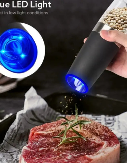 Load image into Gallery viewer, Electric Salt &amp; Pepper Grinder Set, USB Rechargeable/Battery Powered Household Seasoning Grinder with Light, Portable Handheld Spices Grinder for Kitchen, Mother&#39;S Day Gift, Seasoning Organizer, Seasoning Utensils, Kitchen Supplies &amp; Utensils, No Battery
