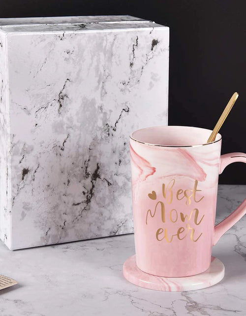 Load image into Gallery viewer, Gifts for Mom - Best Mom Ever Coffee Mug, Best Mom Gifts for Mothers Day, Birthday Gifts, Mother&#39;S Day Gifts, Christmas Gifts,  14 Fl Oz Pink Marble Coffee Mugs Ceramic Mug Tea Cup
