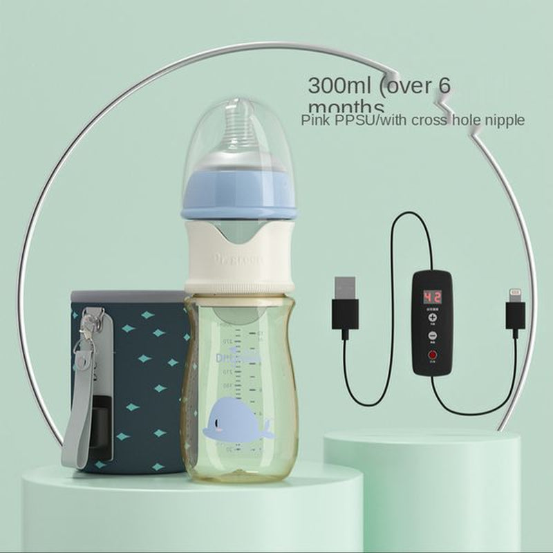 Baby Bottles# USB Insulation Baby Bottle Warmer Three Materials of Glass Plastic Ppsudrop Resistant Constant Temperature Quick Flush Milk Wate 230714