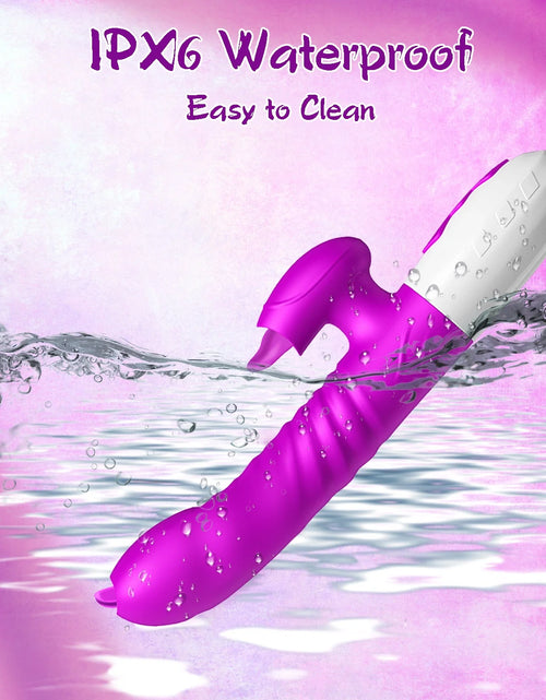 Load image into Gallery viewer, Thrusting Rabbit Vibrator for Women, Female Sex Toys with 10 Licking Vibration &amp; 3 Telescopic Modes &amp; Heating Function,5 in 1 Waterproof Adult Toy Stimulator for Couples
