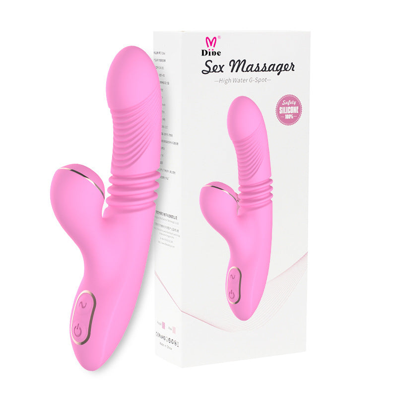 Automatic telescopic sucking vibrator