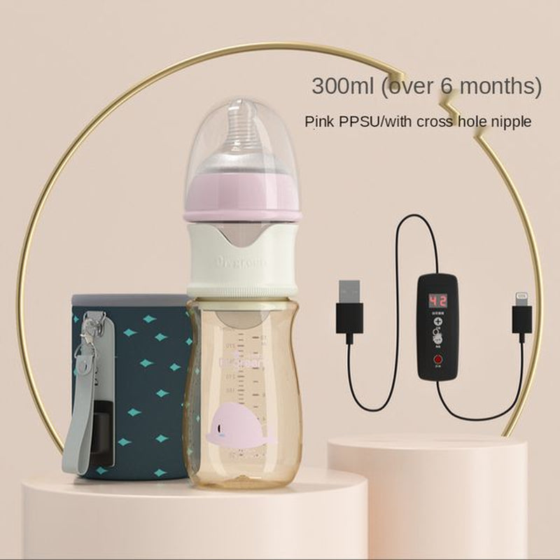 Baby Bottles# USB Insulation Baby Bottle Warmer Three Materials of Glass Plastic Ppsudrop Resistant Constant Temperature Quick Flush Milk Wate 230714