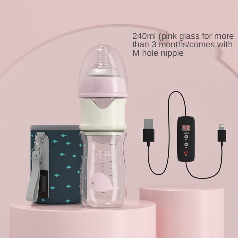 Baby Bottles# USB Insulation Baby Bottle Warmer Three Materials of Glass Plastic Ppsudrop Resistant Constant Temperature Quick Flush Milk Wate 230714