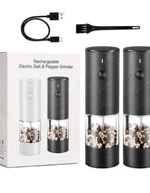 Load image into Gallery viewer, Electric Salt &amp; Pepper Grinder Set, USB Rechargeable/Battery Powered Household Seasoning Grinder with Light, Portable Handheld Spices Grinder for Kitchen, Mother&#39;S Day Gift, Seasoning Organizer, Seasoning Utensils, Kitchen Supplies &amp; Utensils, No Battery
