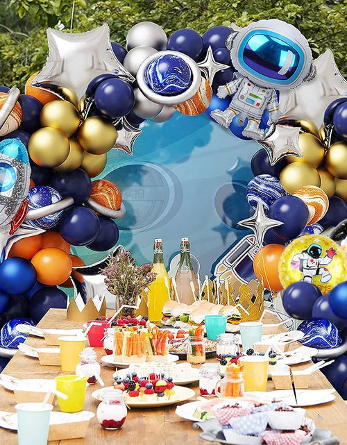 Load image into Gallery viewer, 116Pcs Space Party Decorations Balloon Garland Kit Foil Rocket Astronaut Latex Balloons for Boys Kids Birthday Party Decoration
