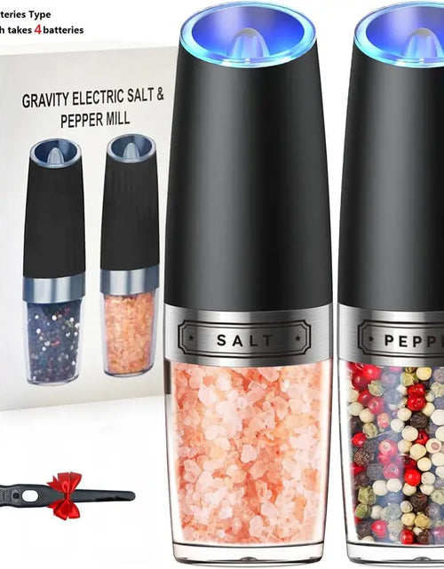 Load image into Gallery viewer, Electric Salt &amp; Pepper Grinder Set, USB Rechargeable/Battery Powered Household Seasoning Grinder with Light, Portable Handheld Spices Grinder for Kitchen, Mother&#39;S Day Gift, Seasoning Organizer, Seasoning Utensils, Kitchen Supplies &amp; Utensils, No Battery
