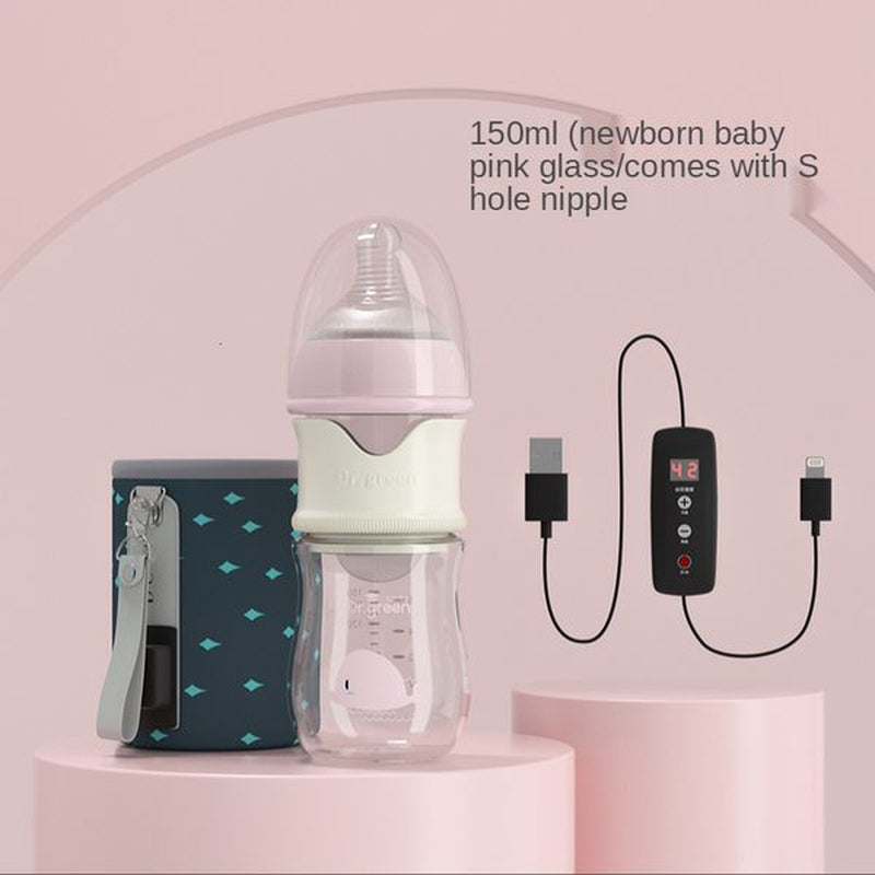 Baby Bottles# USB Insulation Baby Bottle Warmer Three Materials of Glass Plastic Ppsudrop Resistant Constant Temperature Quick Flush Milk Wate 230714