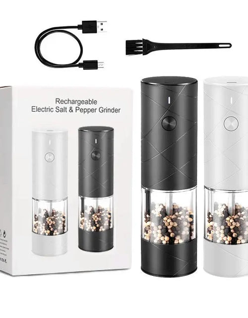 Load image into Gallery viewer, Electric Salt &amp; Pepper Grinder Set, USB Rechargeable/Battery Powered Household Seasoning Grinder with Light, Portable Handheld Spices Grinder for Kitchen, Mother&#39;S Day Gift, Seasoning Organizer, Seasoning Utensils, Kitchen Supplies &amp; Utensils, No Battery
