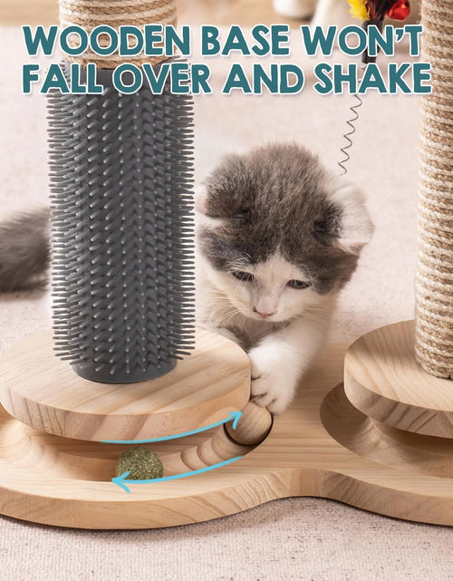 Load image into Gallery viewer, Cat Scratching Post for Indoor Soft Rabbit Fleece Perch for Rest Natural Sisal Scratcher Interactive Kitten Toy Balls
