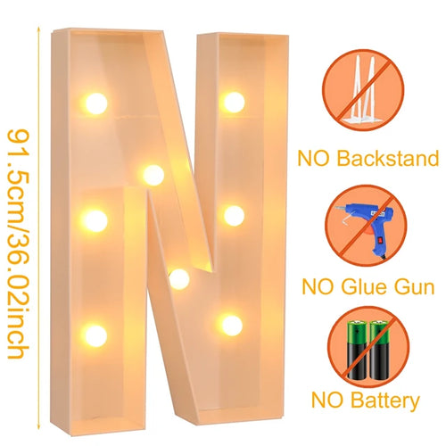 Load image into Gallery viewer, 91.5CM Led Light Letter Frame Box Baby Shower Boy Girl ONE LOVE GRAD Xmas Name Balloon Filling Box Birthday Wedding Party Decor
