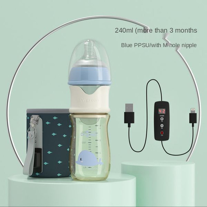 Baby Bottles# USB Insulation Baby Bottle Warmer Three Materials of Glass Plastic Ppsudrop Resistant Constant Temperature Quick Flush Milk Wate 230714