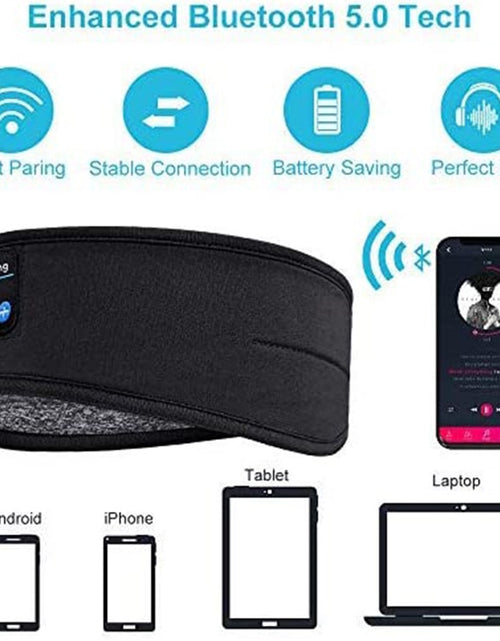 Load image into Gallery viewer, Wireless Bluetooth Sleeping Headphones Headband Thin Soft Elastic Comfortable Music Ear Phones Eye Mask For Side Sleeper Sports
