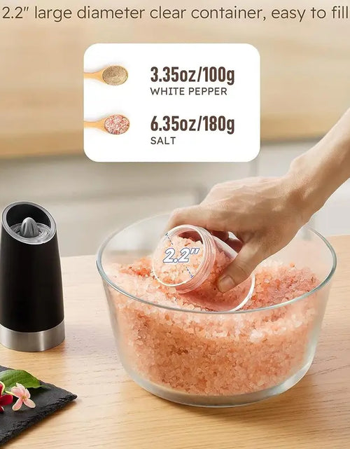 Load image into Gallery viewer, Electric Salt &amp; Pepper Grinder Set, USB Rechargeable/Battery Powered Household Seasoning Grinder with Light, Portable Handheld Spices Grinder for Kitchen, Mother&#39;S Day Gift, Seasoning Organizer, Seasoning Utensils, Kitchen Supplies &amp; Utensils, No Battery
