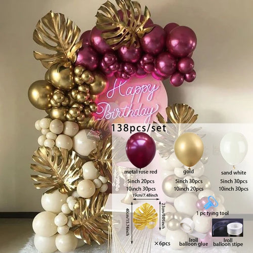 Load image into Gallery viewer, Blush Dusty Rose Pink Balloon Garland Kit Arch Rose Gold Metallic Balloons for Boho Wedding Baby Shower Birthday Party Decor
