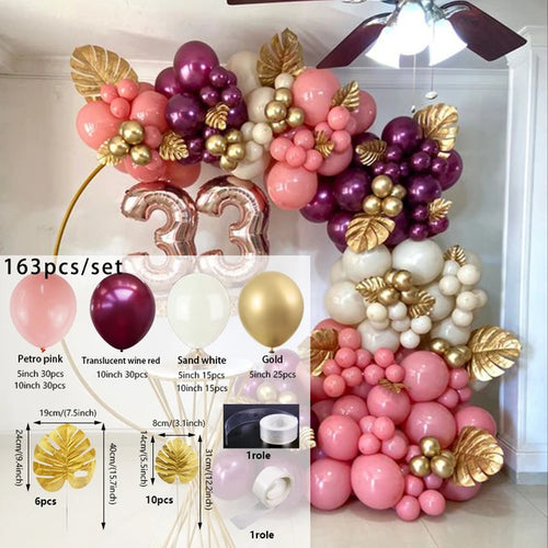 Load image into Gallery viewer, Blush Dusty Rose Pink Balloon Garland Kit Arch Rose Gold Metallic Balloons for Boho Wedding Baby Shower Birthday Party Decor
