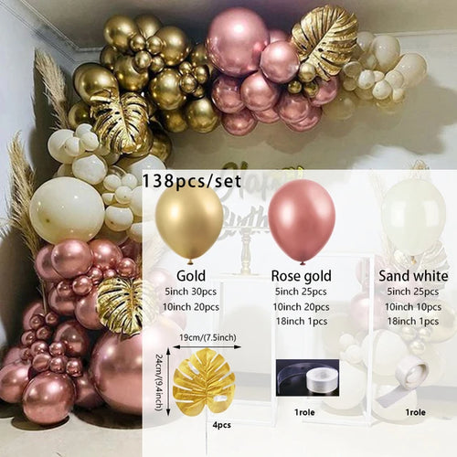 Load image into Gallery viewer, Blush Dusty Rose Pink Balloon Garland Kit Arch Rose Gold Metallic Balloons for Boho Wedding Baby Shower Birthday Party Decor
