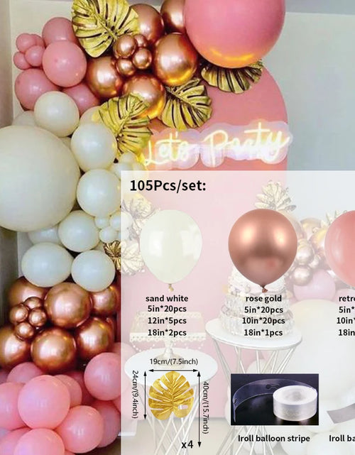 Load image into Gallery viewer, Blush Dusty Rose Pink Balloon Garland Kit Arch Rose Gold Metallic Balloons for Boho Wedding Baby Shower Birthday Party Decor
