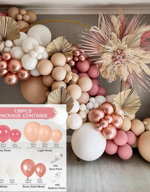 Load image into Gallery viewer, Blush Dusty Rose Pink Balloon Garland Kit Arch Rose Gold Metallic Balloons for Boho Wedding Baby Shower Birthday Party Decor
