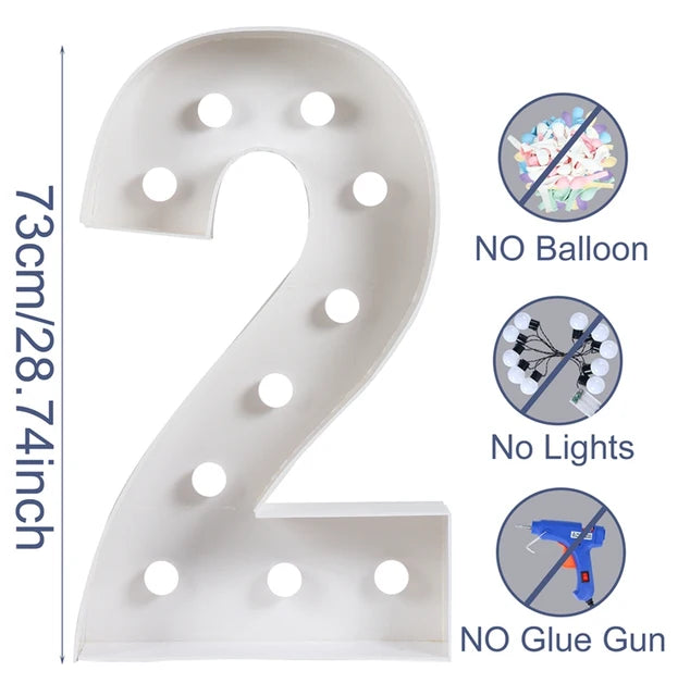 Giant Figure Balloon Filling Box with Lights 1St Birthday Balloon Number 18 30 40 50 Balloon Frame Wedding Decor Baby Shower