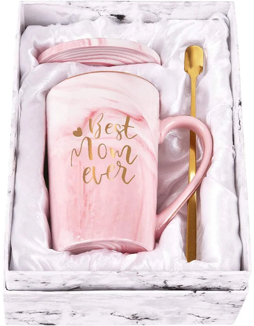 Load image into Gallery viewer, Gifts for Mom - Best Mom Ever Coffee Mug, Best Mom Gifts for Mothers Day, Birthday Gifts, Mother&#39;S Day Gifts, Christmas Gifts,  14 Fl Oz Pink Marble Coffee Mugs Ceramic Mug Tea Cup
