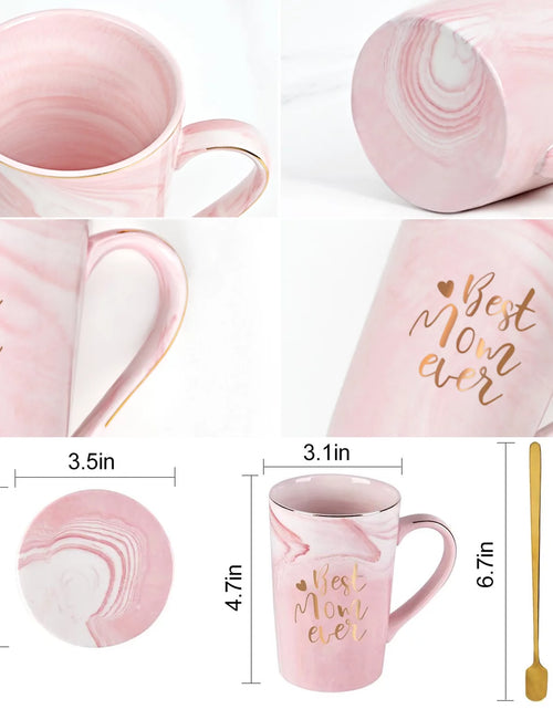 Load image into Gallery viewer, Gifts for Mom - Best Mom Ever Coffee Mug, Best Mom Gifts for Mothers Day, Birthday Gifts, Mother&#39;S Day Gifts, Christmas Gifts,  14 Fl Oz Pink Marble Coffee Mugs Ceramic Mug Tea Cup
