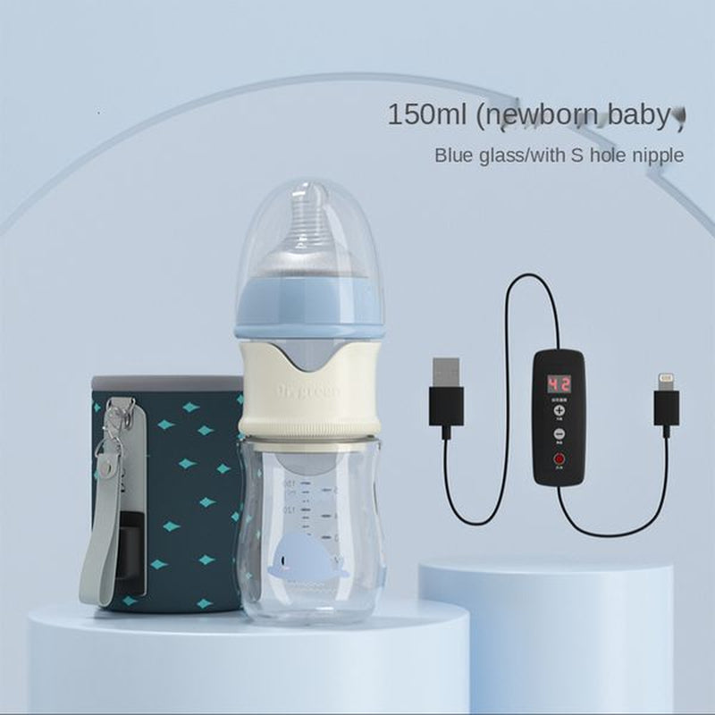 Baby Bottles# USB Insulation Baby Bottle Warmer Three Materials of Glass Plastic Ppsudrop Resistant Constant Temperature Quick Flush Milk Wate 230714