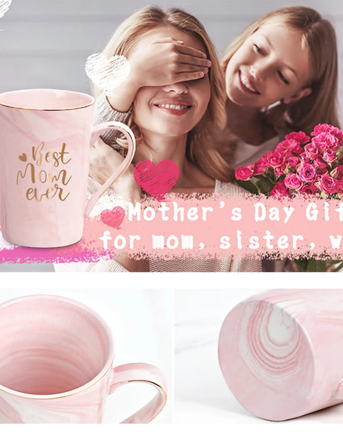 Load image into Gallery viewer, Gifts for Mom - Best Mom Ever Coffee Mug, Best Mom Gifts for Mothers Day, Birthday Gifts, Mother&#39;S Day Gifts, Christmas Gifts,  14 Fl Oz Pink Marble Coffee Mugs Ceramic Mug Tea Cup
