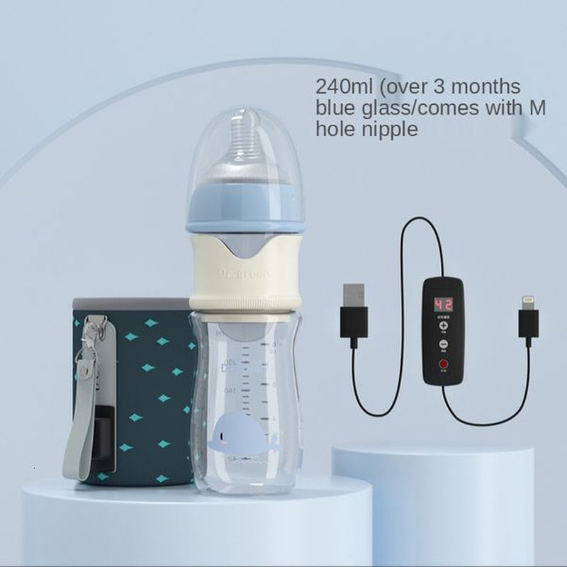 Baby Bottles# USB Insulation Baby Bottle Warmer Three Materials of Glass Plastic Ppsudrop Resistant Constant Temperature Quick Flush Milk Wate 230714