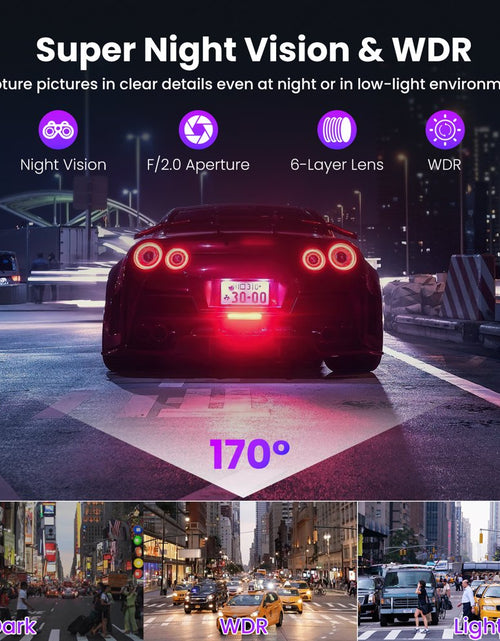 Load image into Gallery viewer, Dash Cam Front and Rear, Dash Cam 1080P Full HD with 2.45&quot; IPS Screen, Night Vision, WDR, Accident Lock, Loop Recording, Parking Monitor, SD Card NOT Included
