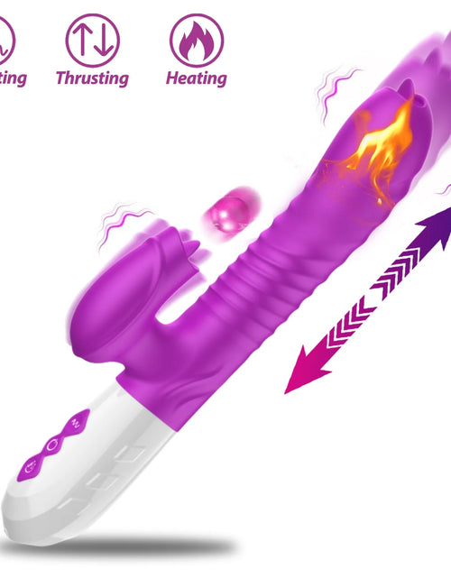 Load image into Gallery viewer, Thrusting Rabbit Vibrator for Women, Female Sex Toys with 10 Licking Vibration &amp; 3 Telescopic Modes &amp; Heating Function,5 in 1 Waterproof Adult Toy Stimulator for Couples
