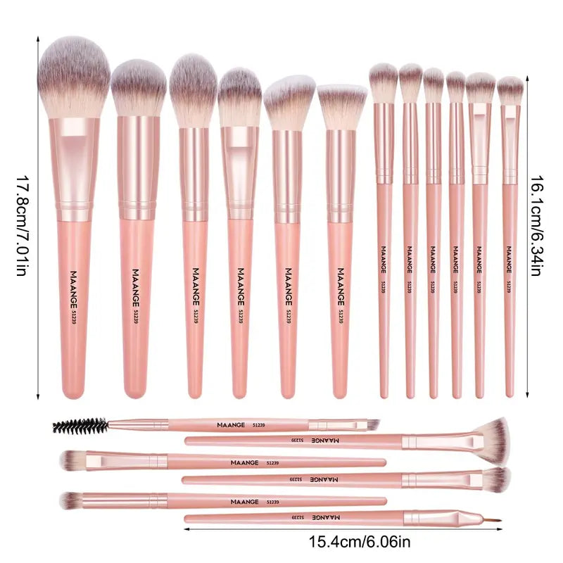 Spring Professional Makeup Brush Set, 18Pcs/Set Soft Bristled Makeup Brushes for Foundation, Powder, Concealer, Eye Shadow, Blush, Lip Balm, Portable Makeup Tools for Home and Travel, Great for Beginners, Brushes for Makeup, Mother'S Day Gift