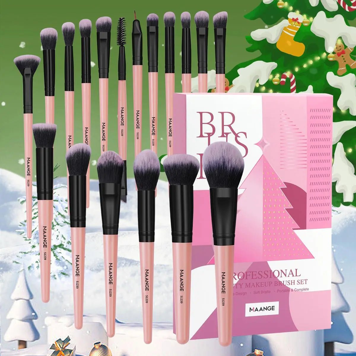 Spring Professional Makeup Brush Set, 18Pcs/Set Soft Bristled Makeup Brushes for Foundation, Powder, Concealer, Eye Shadow, Blush, Lip Balm, Portable Makeup Tools for Home and Travel, Great for Beginners, Brushes for Makeup, Mother'S Day Gift