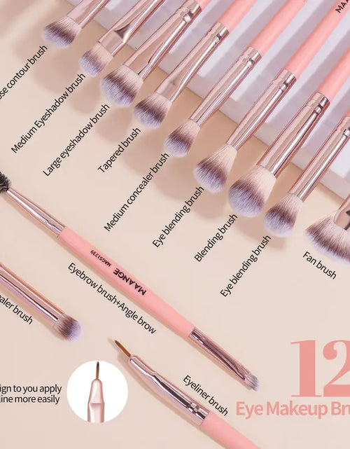 Load image into Gallery viewer, Spring Professional Makeup Brush Set, 18Pcs/Set Soft Bristled Makeup Brushes for Foundation, Powder, Concealer, Eye Shadow, Blush, Lip Balm, Portable Makeup Tools for Home and Travel, Great for Beginners, Brushes for Makeup, Mother&#39;S Day Gift
