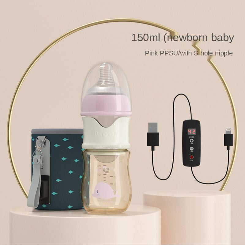 Baby Bottles# USB Insulation Baby Bottle Warmer Three Materials of Glass Plastic Ppsudrop Resistant Constant Temperature Quick Flush Milk Wate 230714