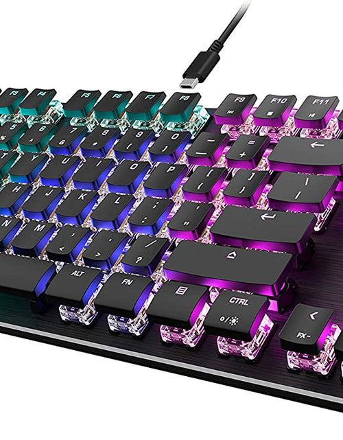 Load image into Gallery viewer, Vulcan TKL Mechanical PC Tactile Gaming Keyboard, Compact, Tenkeyless, Titan Switch Optical, RGB AIMO Lighting, Anodized Aluminum Top Plate, Detachable USB-C Cable, Low Profile Design, Black
