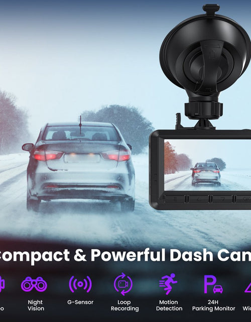 Load image into Gallery viewer, Dash Cam Front and Rear, Dash Cam 1080P Full HD with 2.45&quot; IPS Screen, Night Vision, WDR, Accident Lock, Loop Recording, Parking Monitor, SD Card NOT Included
