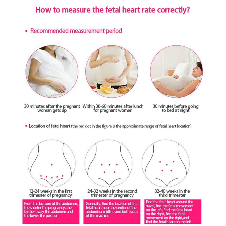 Home Fetal Heart Rate Monitor for Pregnancy Baby Fetal Sound Heart Rate Detector in Green